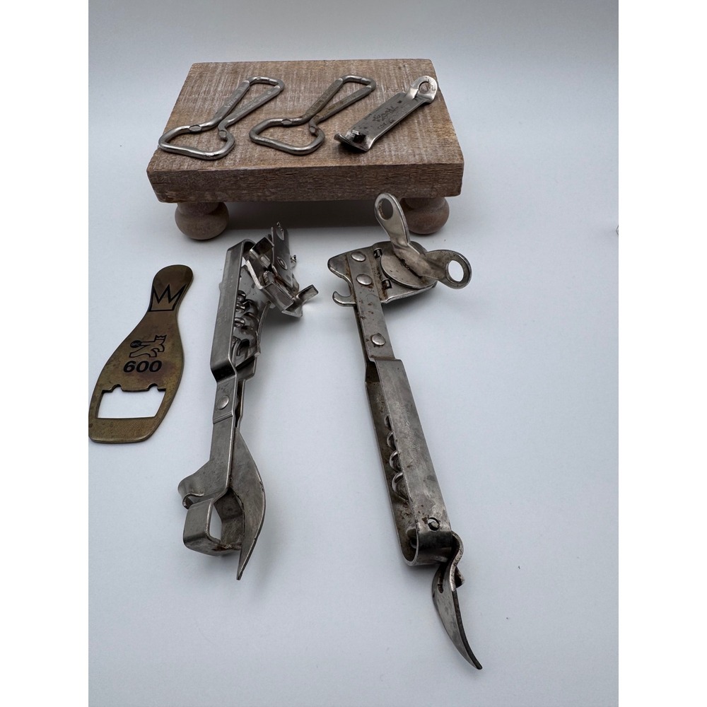 Vintage Bottle Opener Lot Coors Coca-Cola Vaughan Multi-Tool Corkscrew Brass 6pc